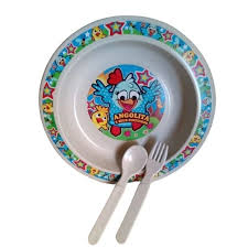 Prato Fundo Plástico Infantil Com Colher